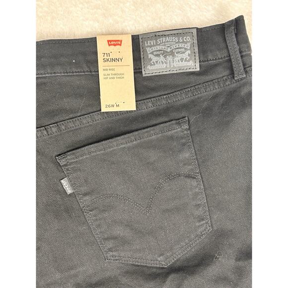 Levis Sculpt 711 Skinny Jeans Womens 26W Black Hypersoft Stretch Mid Pants New - Picture 11 of 13